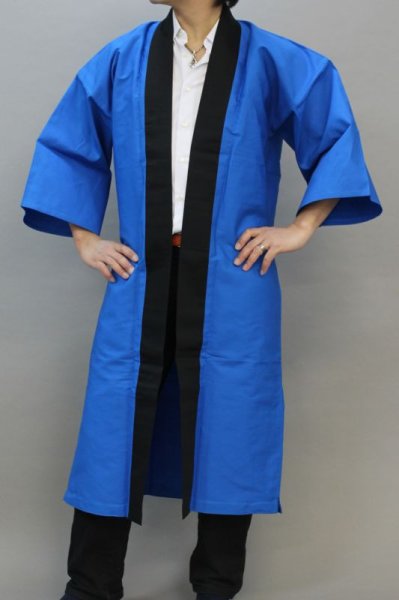 画像2: よさこいカラー無地長法被【ブルー】 (2)