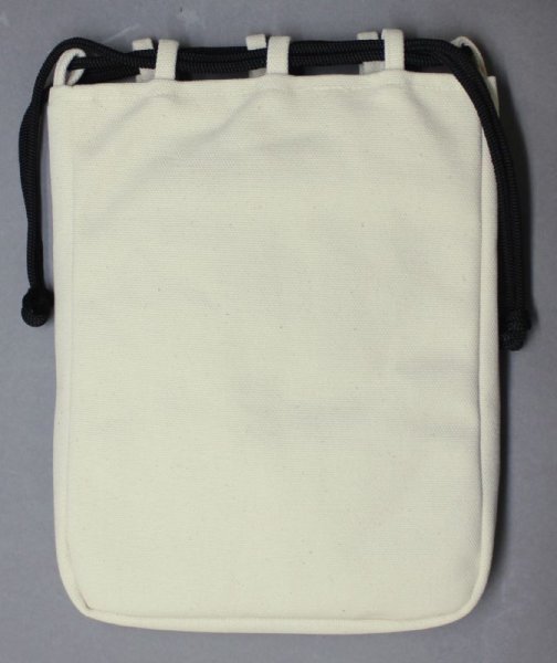 画像2: 帆布通しマチ巾着袋【纏柄・白】 (2)