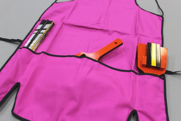 画像2: ★在庫限定★大人用リバーシブル腹掛け【ピンク/黒】 (2)