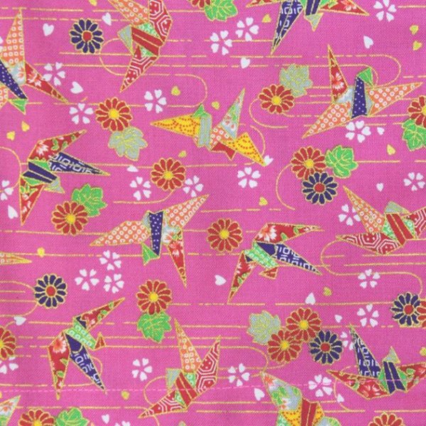 画像2: 子供用ゴム長股引き【折鶴・ピンク】 (2)