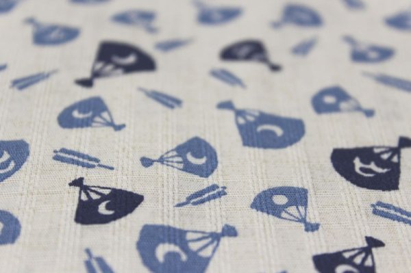 画像3: ★数量限定★子供鯉口シャツ【扇面・青】 (3)