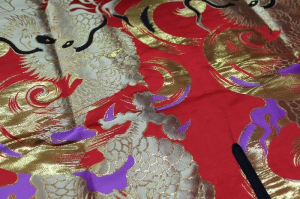 画像6: 大人用　金襴陣羽織【龍の赤系】 (6)