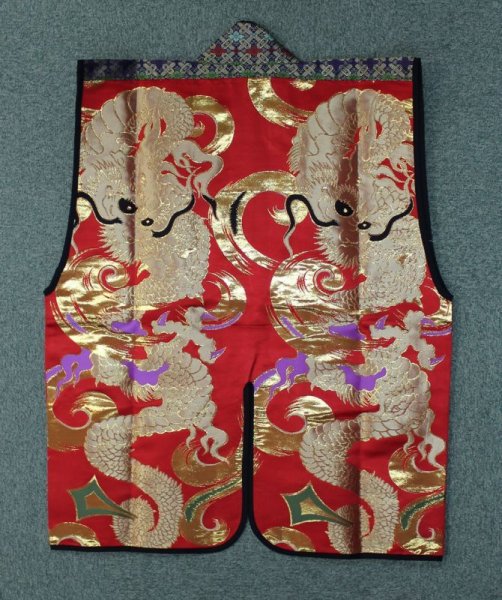 画像2: 大人用　金襴陣羽織【龍の赤系】 (2)