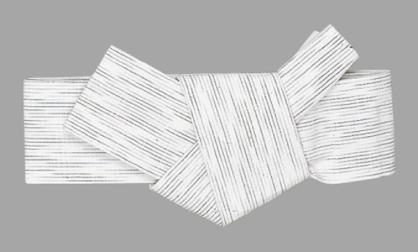 画像1: 男性用軽装仕立て三寸角帯【白】 (1)