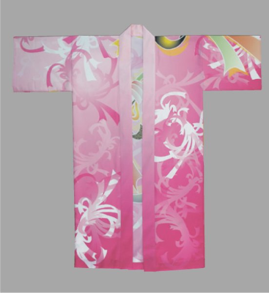 画像2: 大人よさこいポリ多色長法被【熨斗/ピンク】 (2)