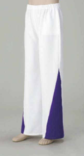画像1: よさこいスウィングパンツ【ミドルワイドタイプ/白×紫】 (1)
