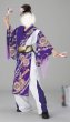 画像1: 女性用よさこい衣装【上着のみ】【鼓の紫系×白】 (1)