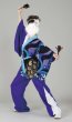 画像1: 女性用よさこい衣装【上着のみ】【流水花の黒系×紫】 (1)