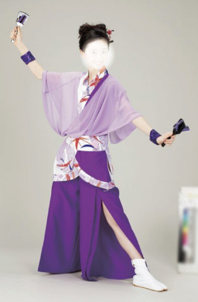 画像1: 女性用よさこい衣装【上着のみ】【オーガンジー風の紫系】 (1)