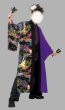 画像1: 男女兼用よさこい衣装【上着のみ】【和柄の黒系×紫】 (1)