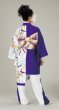 画像2: 女性用よさこい衣装【上着のみ】【流水に笹の水色系×紫】 (2)