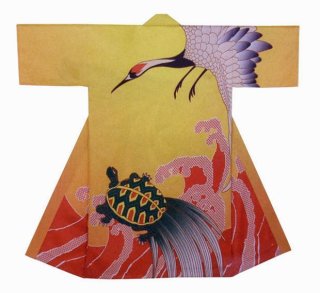 アンティーク 法被 歌舞伎 裏地 鶴 亀 半纏 骨董 古着 祭り ハッピ アンティーク 法被 歌舞伎 裏地 鶴 亀 半纏 骨董 古着 祭り ハッピ