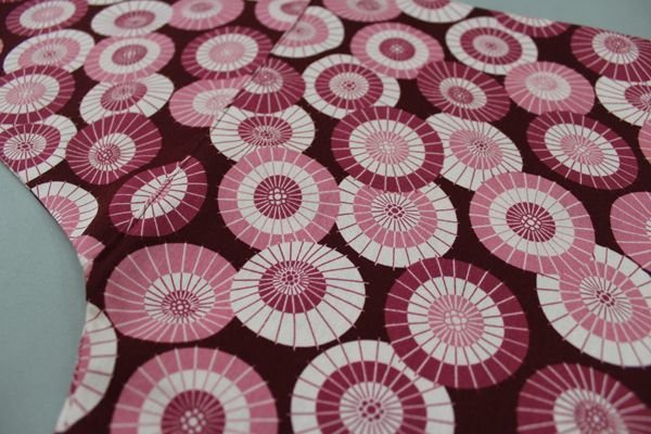 画像4: 鯉口シャツ（大人・男女兼用）【蛇の目傘尽くし/エンジ】 (4)