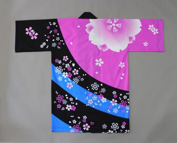 画像2: イベント向け大人用長法被【乱桜】 (2)