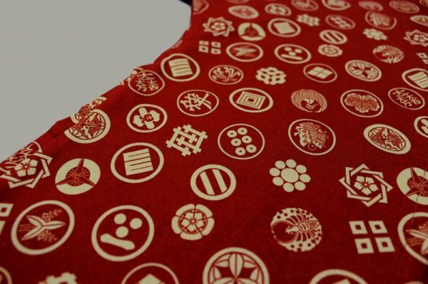 画像4: 鯉口シャツ（大人・男女兼用）【戦国武将の家紋/エンジ・赤系】 (4)