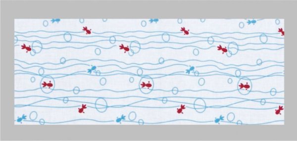 画像2: 小紋柄手拭い【水流金魚】 (2)