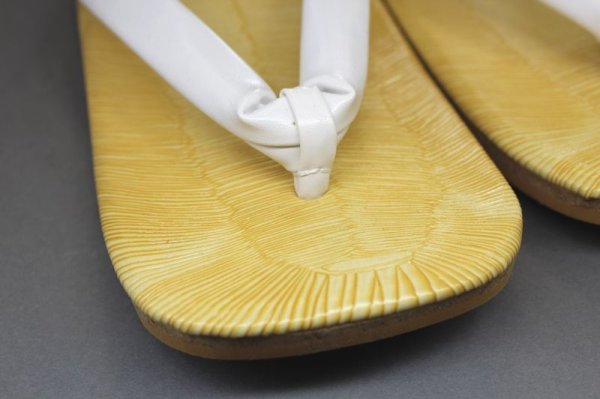 画像2: 男性用コルク底草履【白鼻緒】 #メンズ (2)