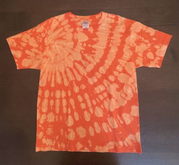 画像1: 【限定１枚】オリジナル抜染Tシャツ　オープンエンドマックスウェイト　Ｌサイズ　オレンジ系 (1)
