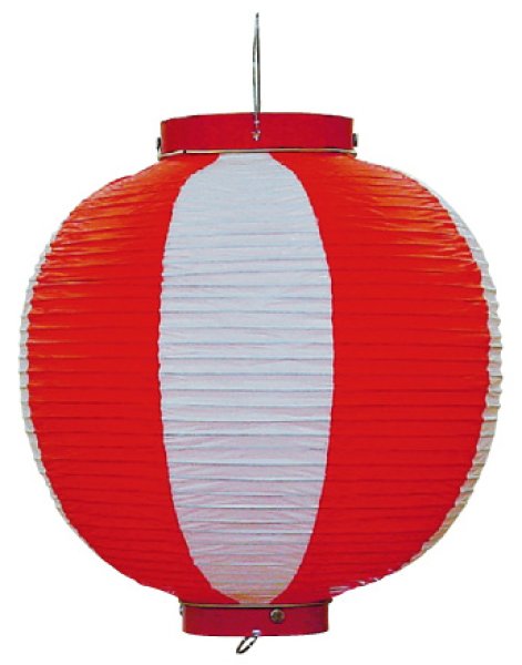 数量は多 4個以上〜 新K 10号丸型 カラフル 赤枠 ビニール提灯 φ27×H40cm 祭り 装飾 ちょうちん