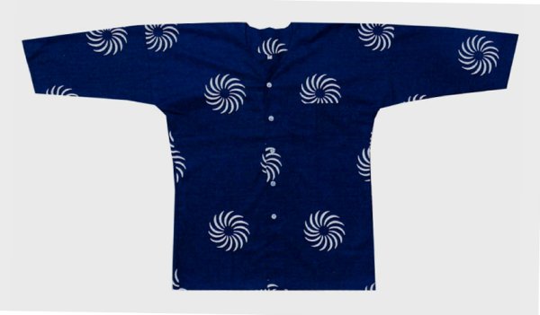 画像1: 鯉口シャツ（大人・男女兼用）【獅子毛の濃紺】 (1)