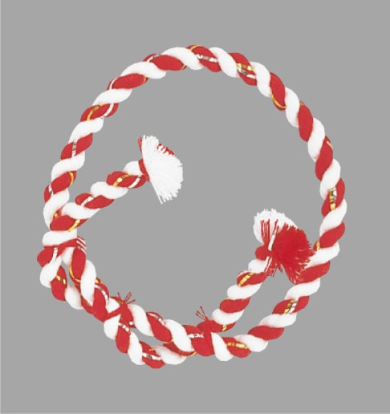 画像1: 極太結上鉢巻【赤/白】 (1)