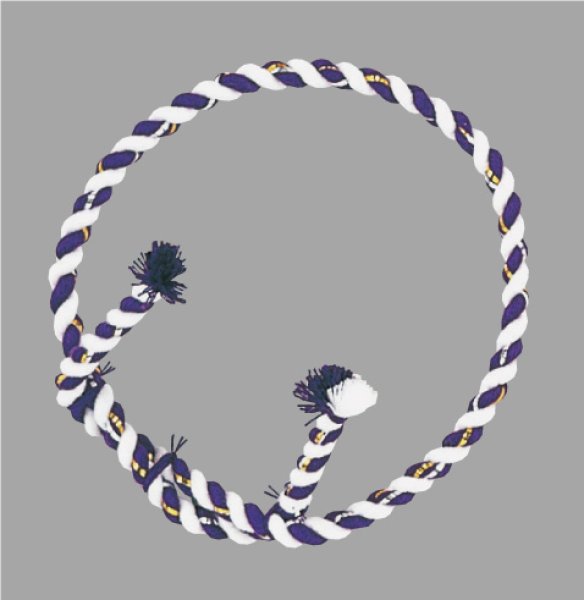 画像1: 中太結上鉢巻【5075/紫・白】 (1)