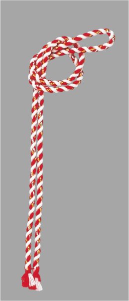 画像1: ねじり鉢巻き紐【赤/白】 (1)