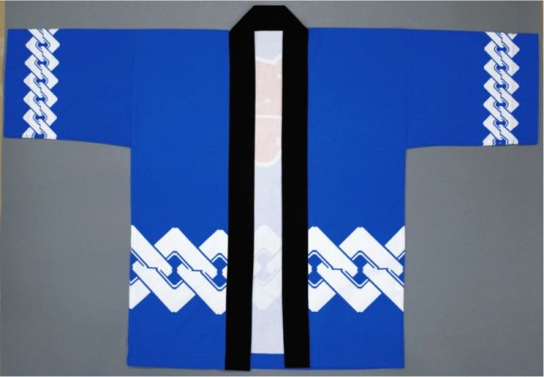 画像3: イベント向け顔料染祭り法被【大人用/青の吉原繋ぎ】 (3)