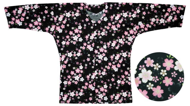 鯉口シャツが激安【5796】のおしゃれな桜黒の鯉口を通販【和物屋本舗】